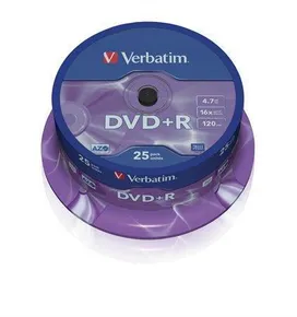DVD+R 4,7 GB, 16x, AZO, Verbatim, 25 Kuchen